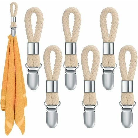 Pices Pince Serviette, Accroche Torchon, Crochet Torchon Porte Serviette Salle de Bain, Clips Porte-Torchon Placards Serviettes Suspendues (1/4)