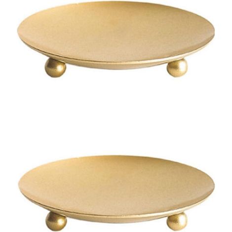 Kerzenhalter Stumpenkerzen Kerzenständer Metall Stabkerze Gold 9cm (1/5)