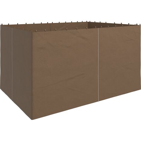 Outsunny Universal Gazebo Replacement Sidewall Set w/ 4 Panels Dark Brown