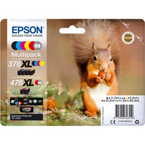 Epson Squirrel 478XL Druckerpatrone 1 Stück(e) Original Hohe (XL-) Ausbeute Schwarz, Cyan, Magenta, Gelb, Rot, Grau