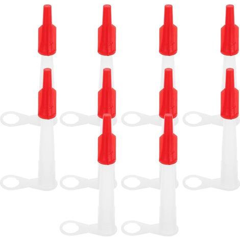 CCYKXA Set of 10 Universal ABS Plastic Caulking Nozzles with Red Caps, Reusable Nozzles for Sealant Tubes, Precise Application Tool for DIY Projects