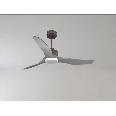Le super destratificateur et ventilateur HVLS Ouray, 223 Cm design laiton pales bois sombre, wifi thermostat. (1/5)