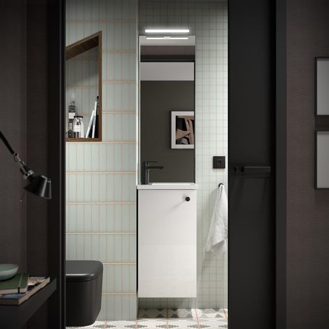 Conjunto de Badezimmermöbel MARVILLE WHITE GLOSS +Waschtisch + Spiegel (1/3)
