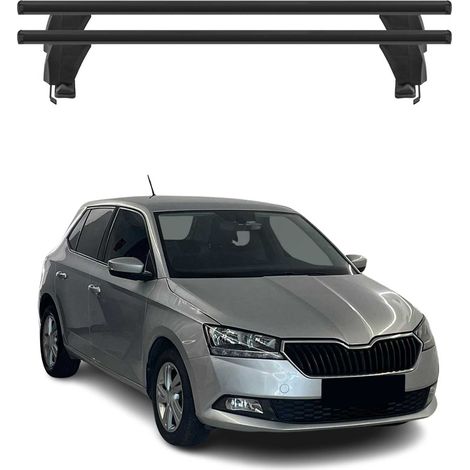 OMAC Dachträger Querträger Alu für Skoda Fabia III 2014-2021 – Abschließbar – T-Nut – City-Crash-getestet – Max. 50 kg Schwarz (1/5)