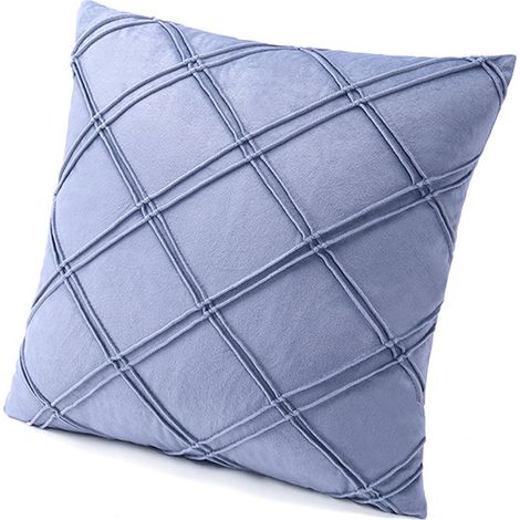 1 Funda de cojín, cremallera invisible, tela cuadrada de 45x45 cm, ribete plateado, para salón, oficina, coche. (1/5)