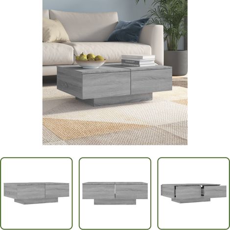 Bois d'ingénierie - Table basse Sonoma gris 90x60x31 cm Bois d'ingénierie (1/5)