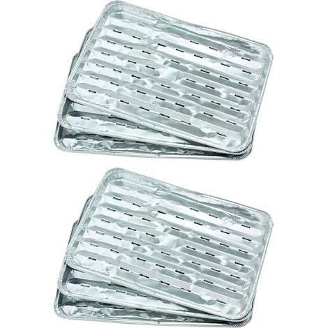 Ensemble de 10 plateaux en aluminium, Plateaux en aluminium, Ensemble de plateaux, Aluminium, Argent, 34,5 x 23 x 2 cm (1/4)