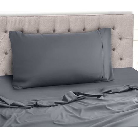 Bedding Lit 90x190 Draps Lit 1 Personne EnsembDraps 3 Pièces Gris 90x190 cm  1 Taie d'oreiller 50x75 cm (1/5)
