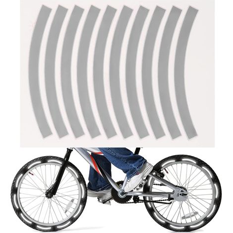Reflective Tape for Bicycle Wheels, 10 Pieces, PVC Stickers (1/5)