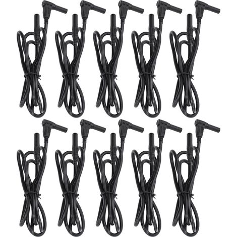 10 jeux de cordons de test pour multimètre, fiches de 4 mm, adaptateur pour fiches bananes J.70018, noirs (1/5)