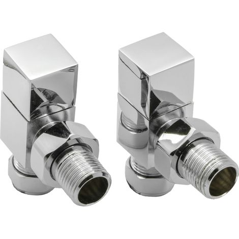 Reina Loge Angled Radiator Valves Pair Chrome