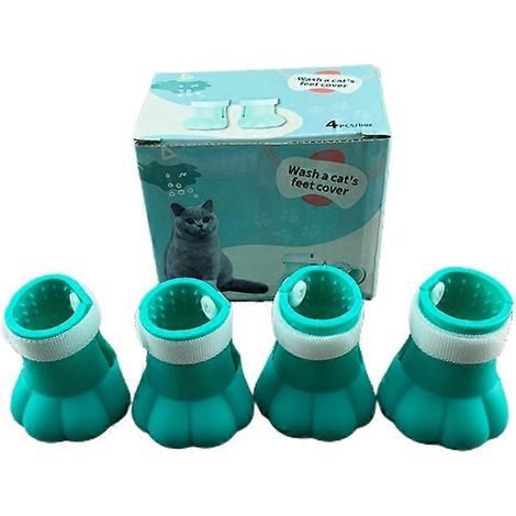 Silikon-Krallenschutzpads für Hunde und Katzen, Pfotenschutz beim Baden, Krallenüberzüge, Größe S, hellblau.