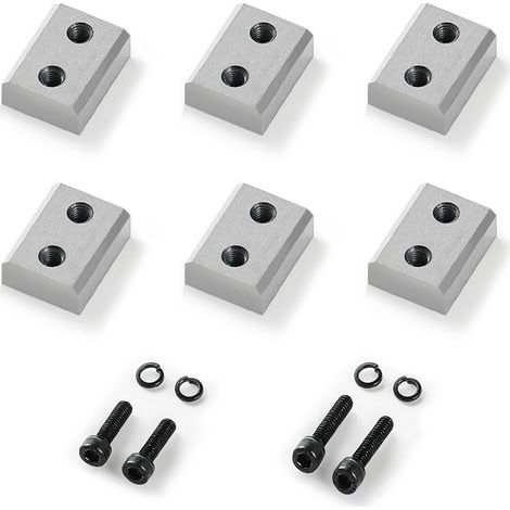 VEVOR Bewehrungsschneiderklingen, 6 Stk. Ersatzbackenklingen für 25 mm 8 elektrischen Bolzenschneider, doppelseitig, CR12MOV-Stahl mit hoher Härte, mit Schrauben und Federscheibe, silber (1/5)