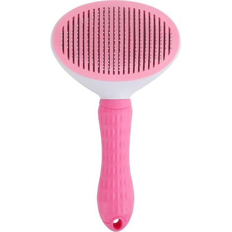 Brush Dog, Cat, Poil Long, Autonettoyante, Fibers in Steel and Silicone, Removes the Fibers Dead - pink (1/5)