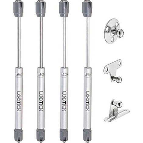 60N Hydraulique Ressort Piston Vérin à Gaz Amortisseurs pour Porte Armoire Meuble de Cuisine Abattant Pneumatique Soutien Charnière Ouverture Douce Paquet de 4 (1/4)