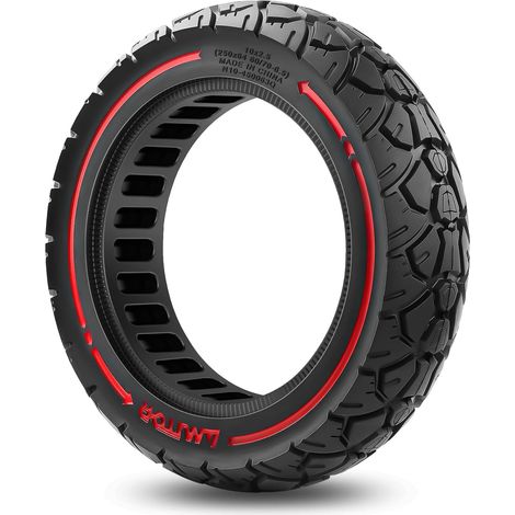 Pneu Plein 10x2.50-6.5 Offroad, 60/70-6.5 Pneu Increvable 10 Pouces Roue Pleine Trottinette pour Ninebot MAX G30 G30P G30LP G30D G30D 2, Zéro-Entretien & Haute Durabilité, (Fente 45mm), 1PCS (1/5)