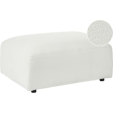 Otomana moderna módulo de sofá modular tapizada reposapiés rectangular de bouclé blanco Hede (1/5)