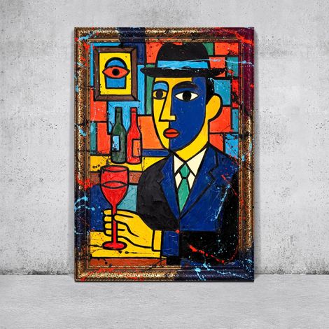 Gemälde Bar Rahmen Gold 120x80 cm (1/5)