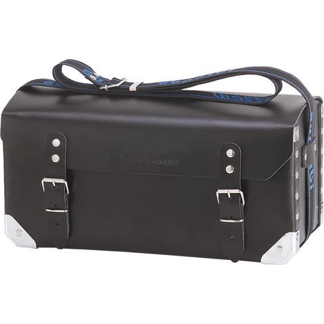 Klempnertasche aus echtem schwarzem Leder - Made in Italy - Idrhaus