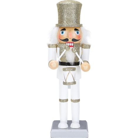 1 figurine de soldat casse-noisette en bois, décoration de Noël blanche (1/3)