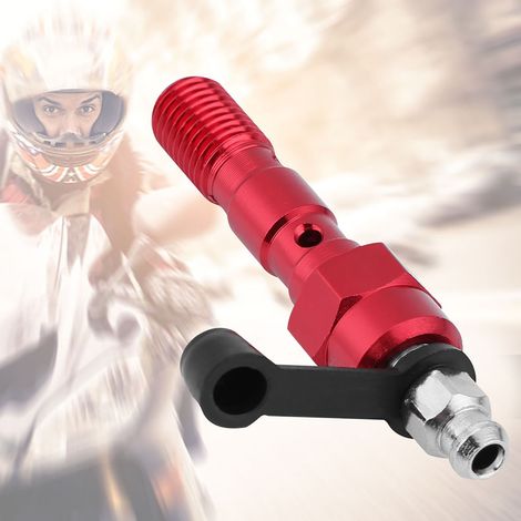 Moto Vis Étrier Frein Boulon Banjo Nez de Purge M101.25mm Rondelles Cap Anti-Poussière Rouge (1/5)