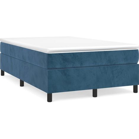 Cama box spring con colchón terciopelo azul oscuro 120x190 cm vidaXL (1/5)