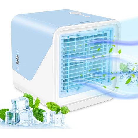 Portable Air Conditioner, Small Personal Air Cooler 3 in 1 Air Conditioners, Compact Evaporative Cooler Air Humidifier, 3 Wind Speed Desktop Air Conditioner Fan, Suitable for Home & Office (1/5)