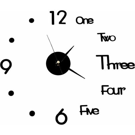 Horloge Murale DIY - Silencieuse À Balayage - Réglable En Taille 20 À 50 Cm - Pour Salon Chambre Bureau - 1 Pièce (1/5)