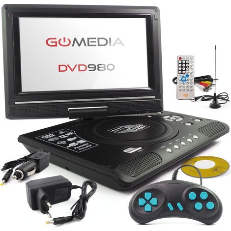 Lecteur DVD portable 980 Gomedia 9,8" 300 jeux, menu polonais, antenne USB