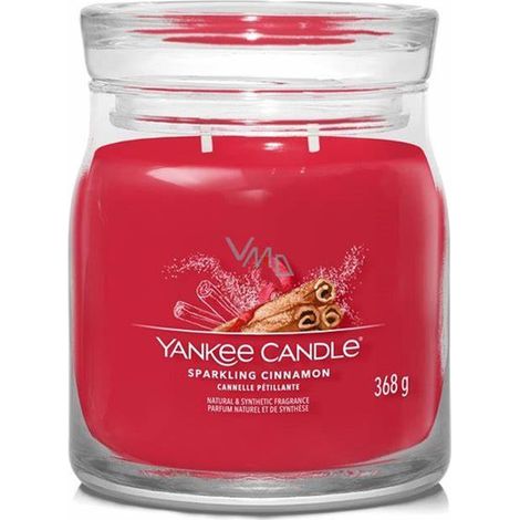 Vela Yankee Candle mediana con aroma a canela brillante, 368 g (1/2)
