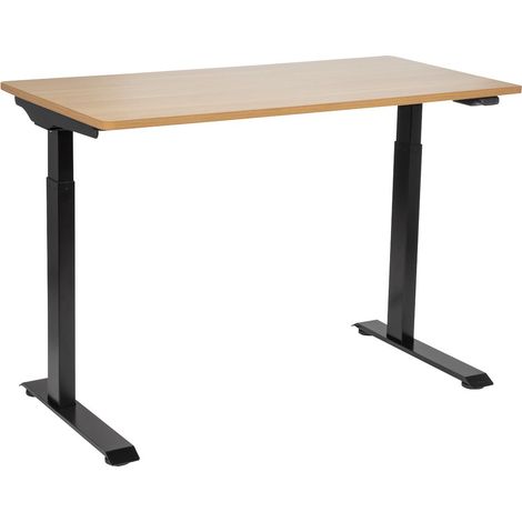 Dellonda DH66 Single Motor Ultra-Quiet Adjustable-Height Electric Sit/Stand Desk - Oak Desktop