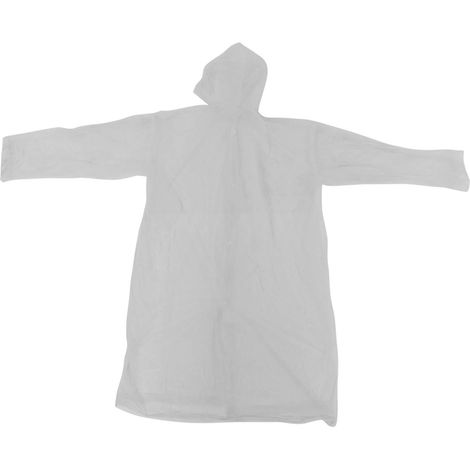 Poncho De Pluie - Film Perle Élastique Imperméable Avec Capuche Et Manches - Usage Extérieur Camping Voyage - Taille Unique Blanc (1/5)