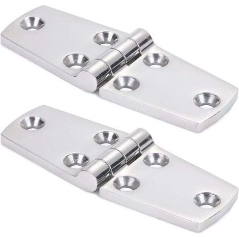 Marine Monture Charnières de Portes Acier Inoxydable Charnière inox de Bateau de Trappe Matériel À toute épreuve Charnière Marine de Bateau Plateforme Cabinet SUS316 38 mm x 102 mm 2pcs (1/4)