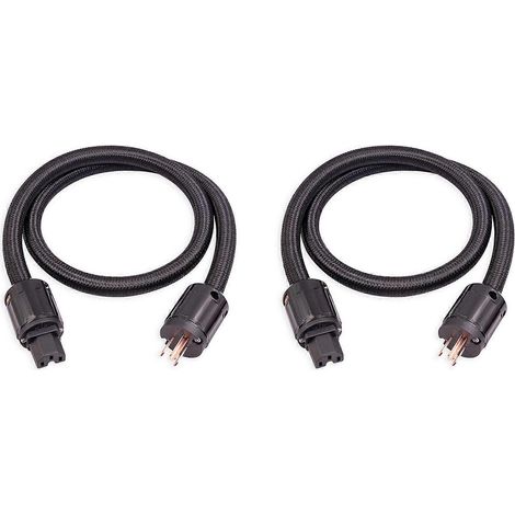 2 câbles d'alimentation secteur universels HiFi audio haut de gamme 12 AWG pour lecteur numérique et amplificateur de puissance, prise américaine, 1 mètre/3,28 pieds (1/3)