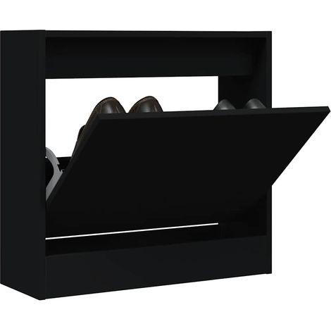 Schuhschrank Schwarz 60x21x57 cm Holzwerkstoff