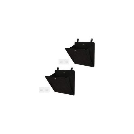 Lot de 2 sacs de rangement de porte pour chaussures, sac de rangement suspendu, multifonctionnel pour chaussures, chapeaux, accessoires, tissu Oxford, noir (26,5 x 27,5 cm)