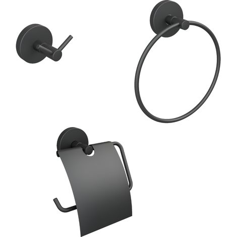 Ensemble d'accessoires salle de bain KLEO noir mat (1/5)