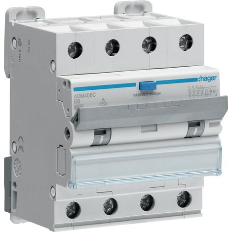 Interruttore differenziale con protezione da sovracorrente 4P 6kA B 6A/30mA Tipo A