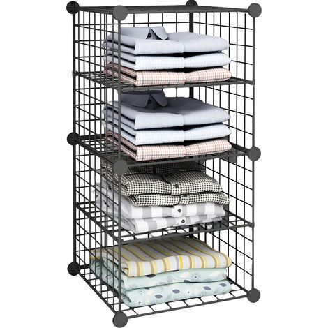 Scaffale Modulare A Rete – 4 Ripiani Organizer Multiuso E Resistente