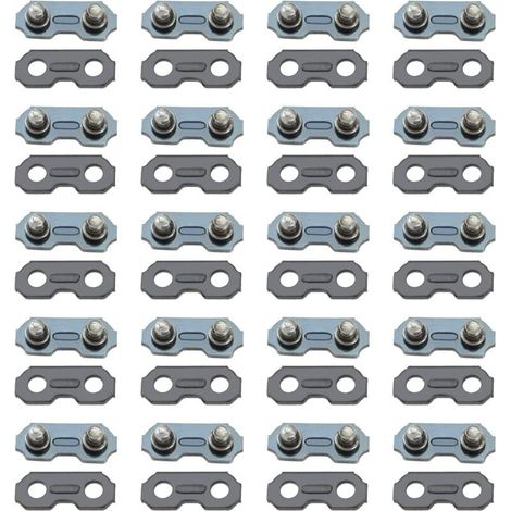 20 Jeux de Maillons de Chaîne de Tronçonneuse Sangle Préréglée de Réparation de Maillon Compatible avec Grande Chaîne de Calibre 3/8LP 1.3 mm Adaptée aux Chaînes de 66 à 84 Maillons (1/5)