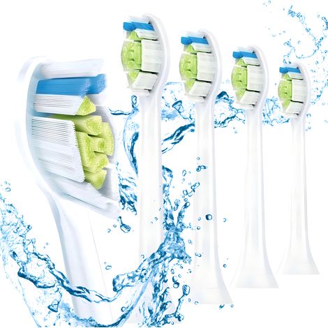 Lot de 4 Têtes de brosse à dents, compatibilité standard, action blanchissante, poils hygiéniques, pour brossage quotidien (1/5)