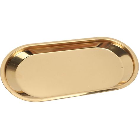 Stainless Steel Jewelry Tray, Decorative Mirror Polished Organizer Dish with Scratch Resistant Finish for Vanity Bathroom Bar Display (S (1/5)