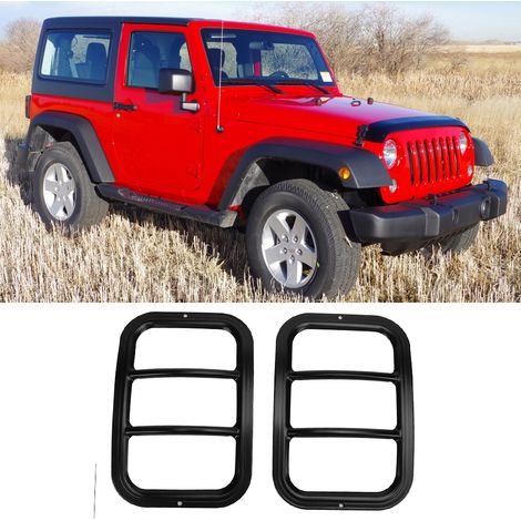 2 Stück Nebelscheinwerfer-Rahmenabdeckungen für die hintere Stoßstange, passend für Jeep Wrangler 2007-2018 (1/5)