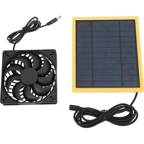 Kit de ventilateur solaire 20 W étanche pour petits poulaillers, serres, abris de jardin, niches pour animaux, extraction par fenêtre. Fonctionnement silencieux. (1/5)