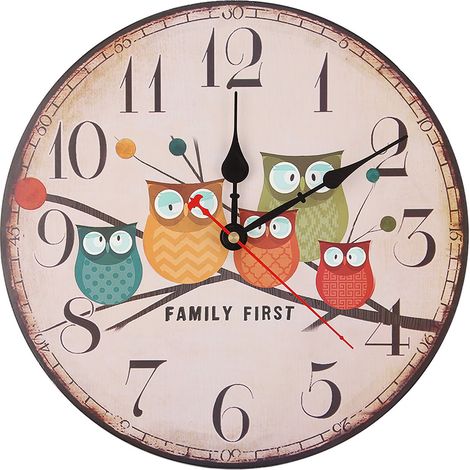 Horloge Murale Rétro Colorée 12 Pouces Silencieuse à Quartz pour Décoration Maison (2) (1/5)