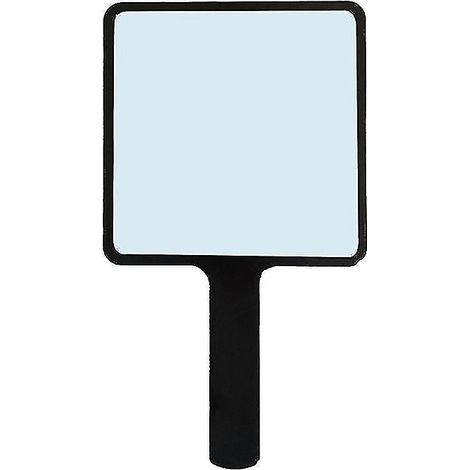1 Miroir à main, poignée ergonomique, forme carrée, salon de coiffure, barbier, usage personnel (1/5)