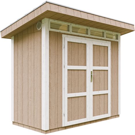 Abri de Jardin Qualité Premium 3m² - L161xL294cm - Kit tout compris avec sol, tuiles bitumineuses, set de peinture-LP Smartside Timbela M901A TERRA BROWN (1/5)