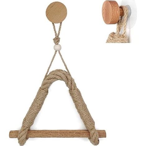 Der Toilettenpapierhalter ist nicht perforiert es handelt sich um einen Retro-Handtuchhalter aus Juteseil und Holz, einen Retro-Papierhandtuchhalter aus nautischem Industrieseil, der sich für die Bade