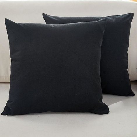 Lot de 2 housses de coussin pour canapé - Housses de coussin en lin fin - Housses de coussin décoratives confortables - Taies d'oreiller décoratives modernes - Pour canapé, salon ou terrasse - 45 x 45 (1/5)