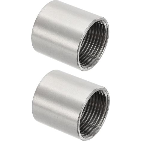 Raccord De Tuyau En Acier Inoxydable 304 2 Pcs, 1" x Filetage Femelle BSP Droit Connecteur Adaptateur Pièce Tuyauterie Moulée pour Accessoires Pompe, Argenté - Female (1/5)